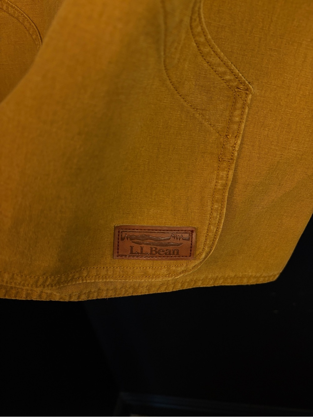 L.L. Bean Mustard Brown Utility Jacket with Dark Contrast Collar - Picture 3 of 4